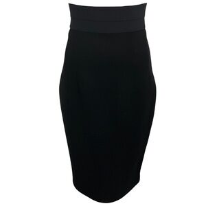 LES COPAINS BLACK FITTED BANDAGE MIDI PENCIL SKIRT